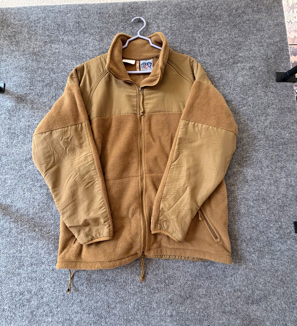 US Military DSCP Peckham Polartec Fleece Jacket Mens L FDE Tan Cold Weather